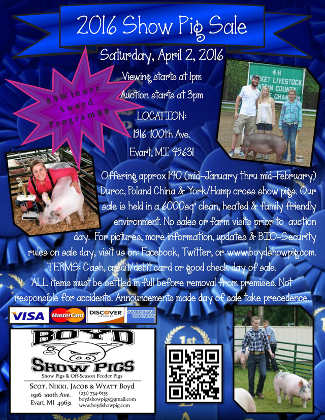 2016 4H Show Pig Sale - Michigan